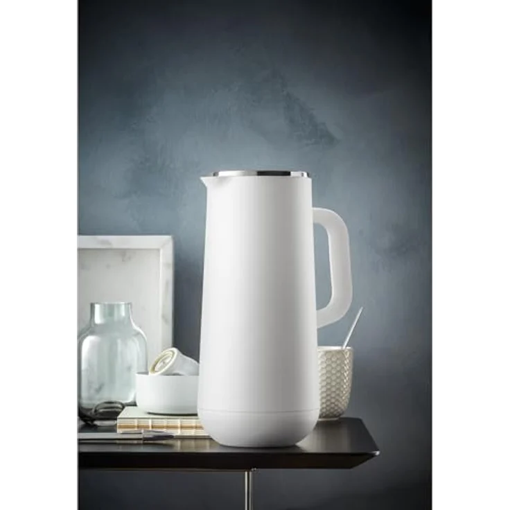 WMF Isolierkanne Thermoskanne Impulse, 1,0 l, für Kaffee oder Tee Drehverschluss hält Getränke 24h kalt und warm, weiß – Bild 2