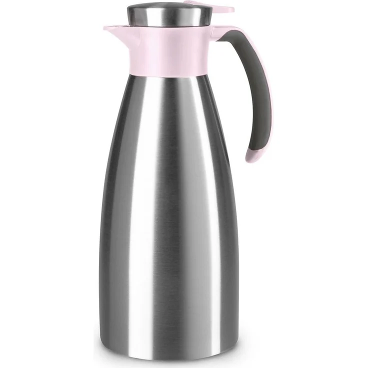 Emsa Soft Grip Isolierkanne, 1,5 l, Edelstahl, Quick Tip Verschluss, 12h heiß, 24h kalt, trendige Farben – Bild 1