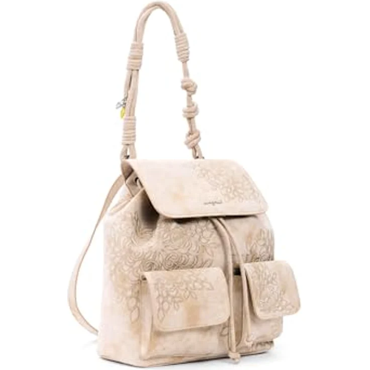 Desigual Sierra City Rucksack, beige, 28 cm, 100% Polyester, kompakte Maße 23 cm x 11 cm x 28 cm – Bild 1