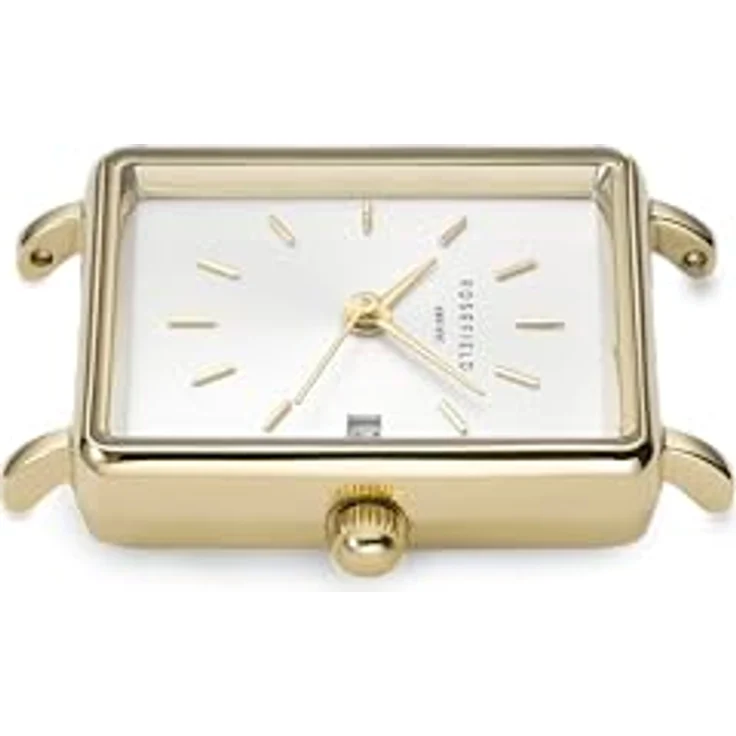 ROSEFIELD Quarzuhr Boxy XS, Goldfarbene Armbanduhr mit Datumsanzeige, mattweißem Zifferblatt und vergoldetem Edelstahlarmband – Bild 4
