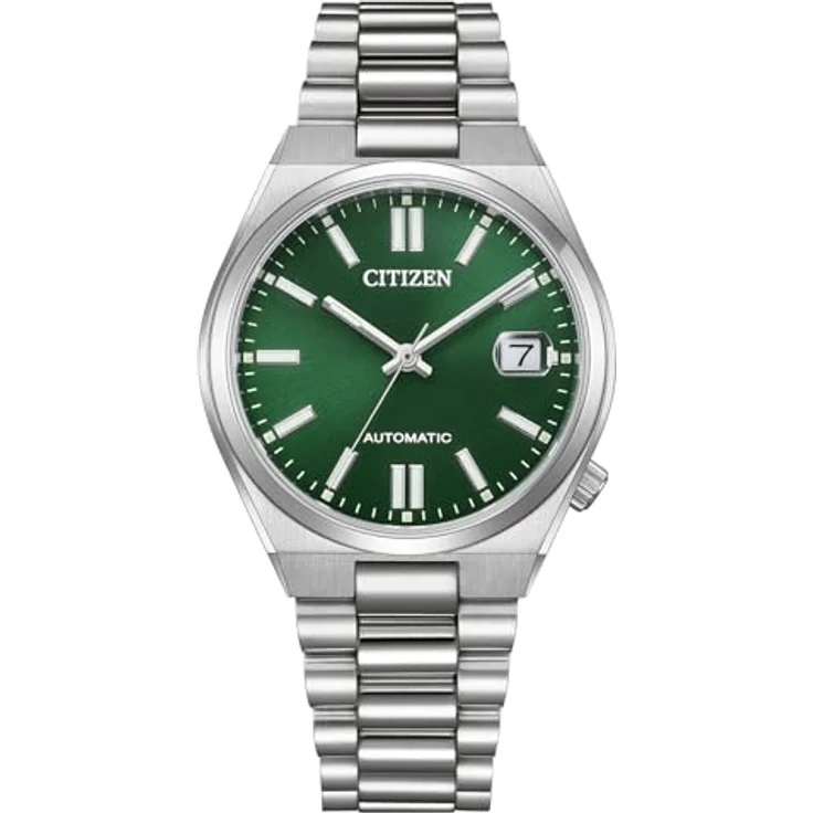 CITIZEN Damenuhr Automatik mit Edelstahl Gliederband 37 MM Saphirglas Datum Dunkelgrün NJ0200-50X, Mechanisches Uhrwerk mit automatischem Aufzug und Gangreserve von ca. 40 Stunden – Bild 1