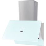 Abzughaube Dunstabzug Hartglas Weiß mit Display 600 mm
