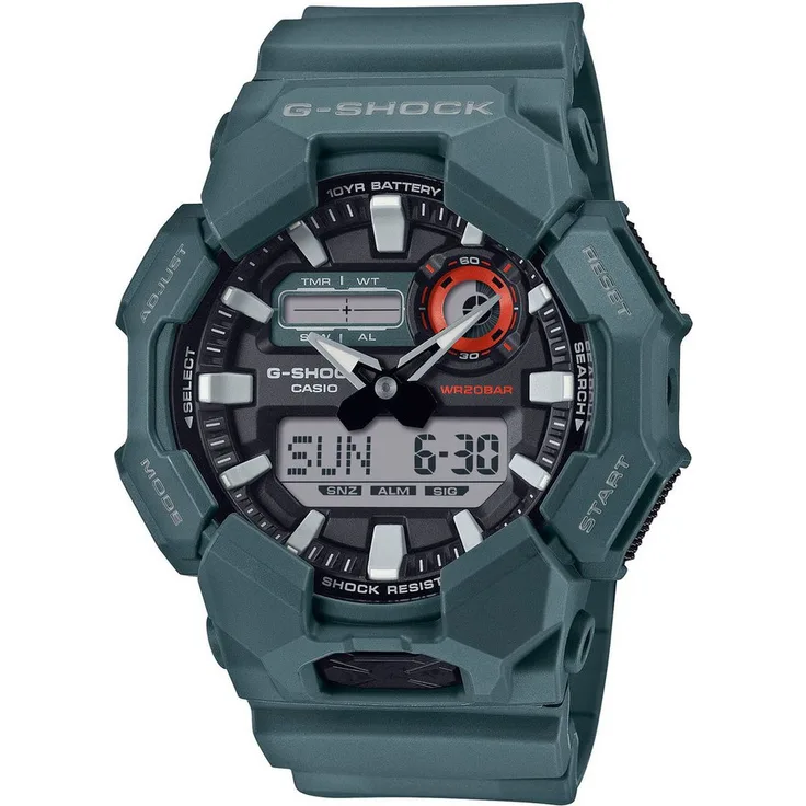 CASIO G-SHOCK Chronograph, Quarzuhr, digital, Herrenuhr, Resinband, 20 bar Wasserdichte, schwarz