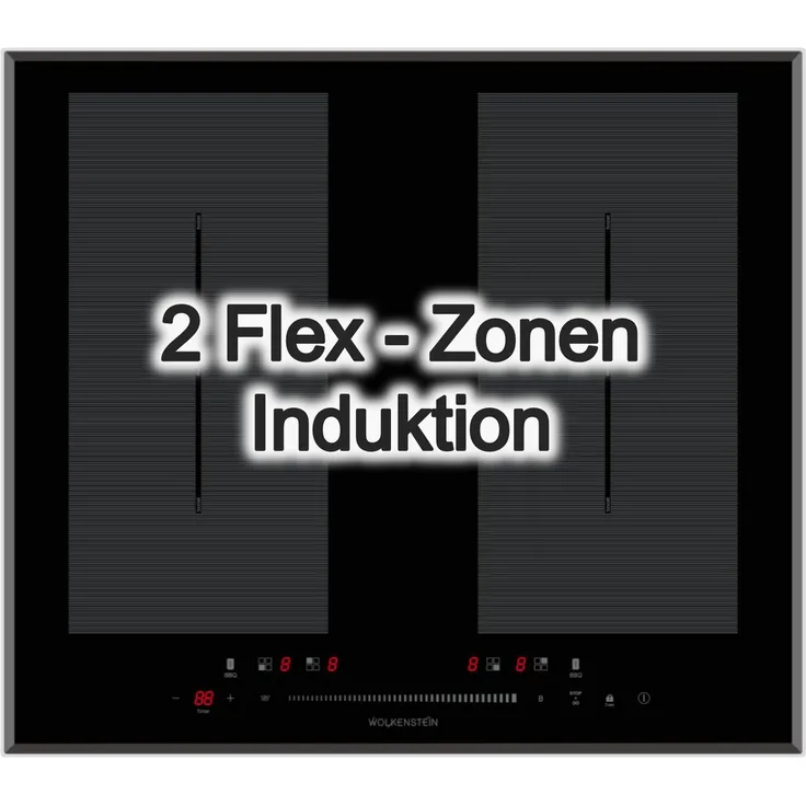 Wolkenstein Flex-Induktions-Kochfeld WIF60-2FZF, autark mit 2 Doppel-Flexzonen