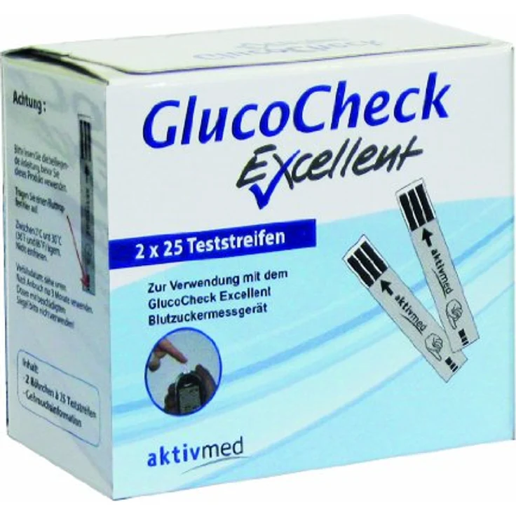 GlucoCheck Excellent Mess-System mg/dl inkl. 60 Blutzuckerteststreifen – Bild 2