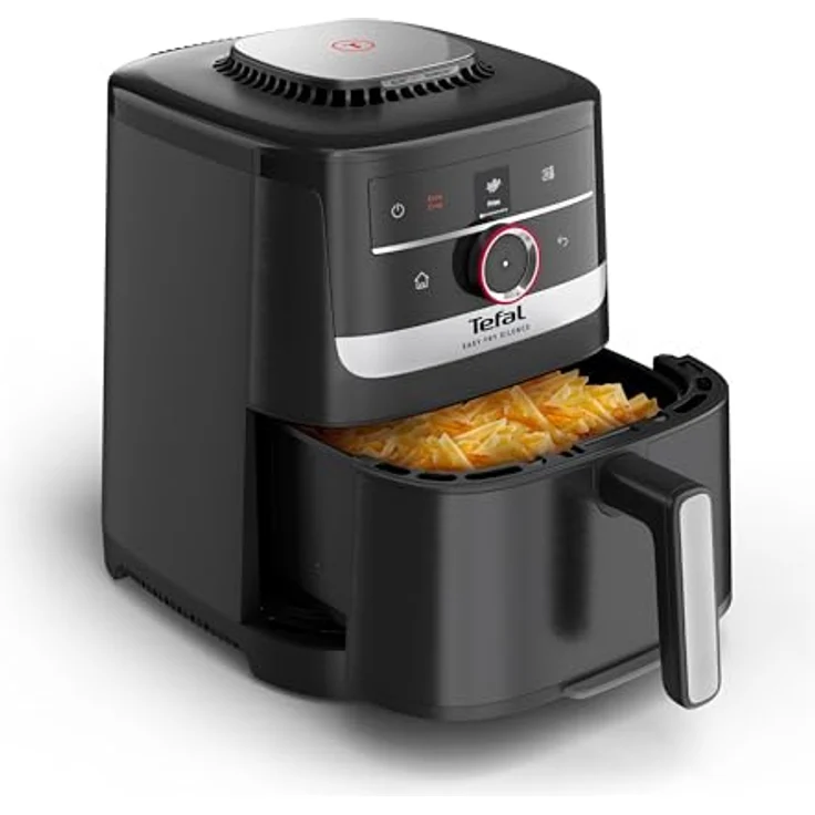 Tefal Easy Fry Smart & Silence Heißluftfritteuse EY5728, extrem leise, Smart-Assist-System, 5 Liter, Antihaftbeschichtung, bis zu 55 Lebensmitteln, Schwarz/Edelstahl – Bild 1
