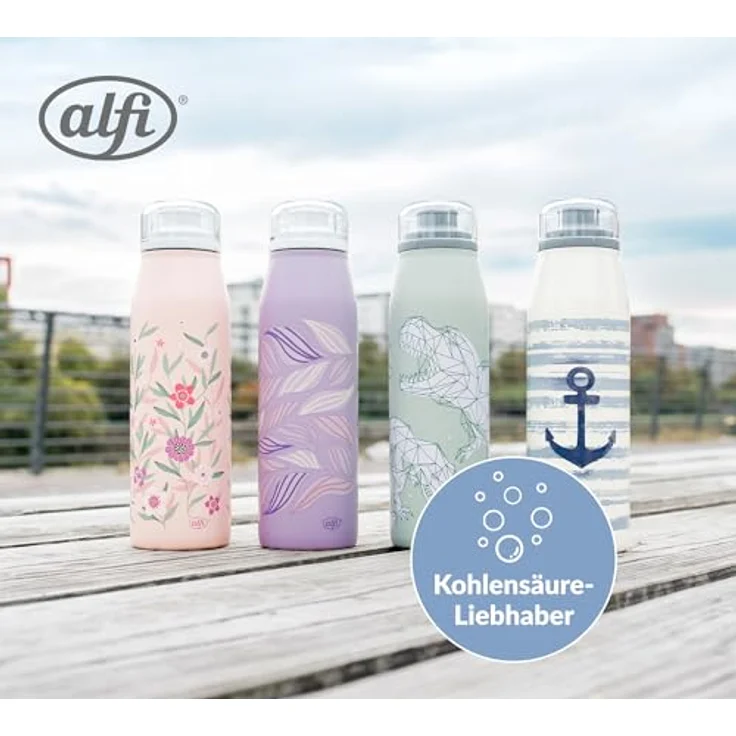 alfi KIDS ISO BOTTLE 500ml, Blau Weiß Anker, Isoliertrinkflasche Kinder Edelstahl, dicht mit Drehverschluss, hält 12 Std. heiß, 24 Std. kalt, für Kohlensäure, BPA-frei – Bild 3