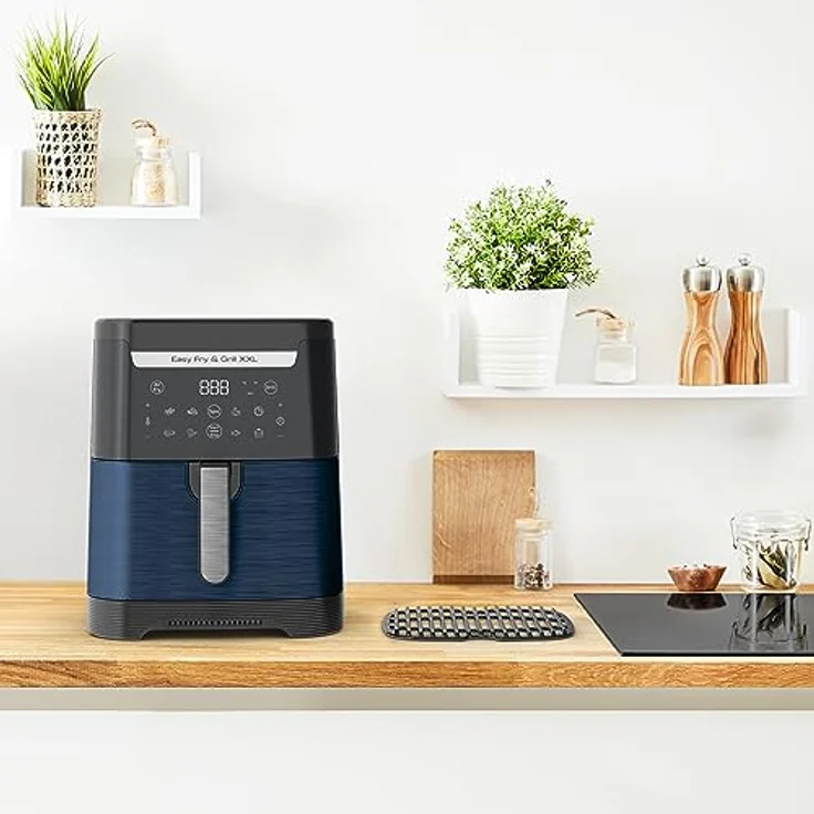 Tefal EY8014 Easy Fry & Grill XXL Heißluftfritteuse | 6,5 L Fassungsvermögen | 2-in-1 Technologie | zeitsparend | 8 automatische Garprogramme | Grill-Technologie | Wanted Blue – Bild 4