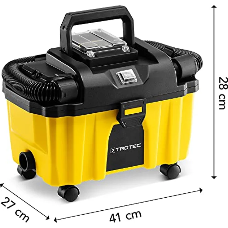 TROTEC Akku Handstaubsauger VC 15-20V – Nass und Trockensauger, kabellos – 20 V Li-Ionen Akku, 130 W, HEPA Filter, 10 l Trockenschmutz, 2,7 l Flüssigkeit, für Baustelle – Bild 2