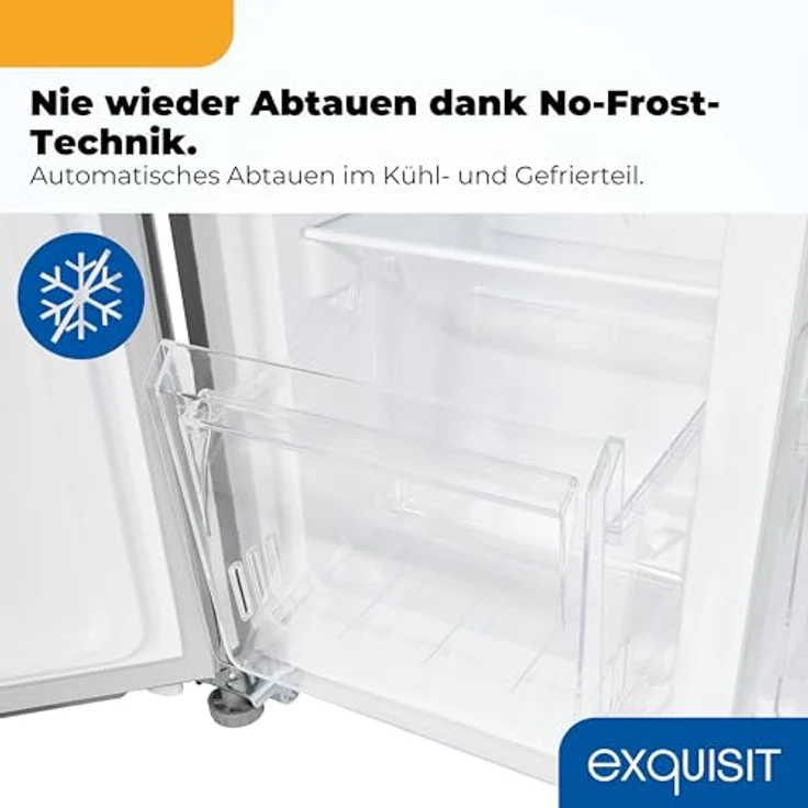 Exquisit SBS546-040D, Side-by-Side Kühlschrank mit Gefrierteil, 442 Liter, 10 Ablagen, No-Frost, LED-Anzeige, 91 cm Breite, anthrazit – Bild 7