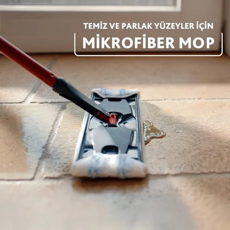 Vileda H2PRO Flat Mop Reinigungsset, Bodenwischer mit Zweitanksystem und 1,2 L Frischwassertank, platzsparender Eimer, Microfaser-Bezug – Bild 10
