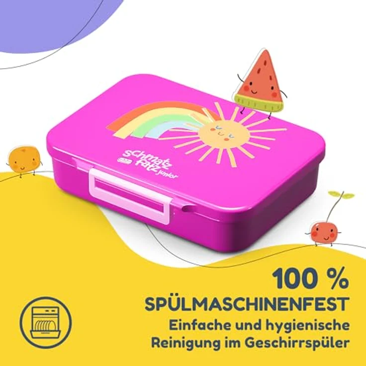 Schmatzfatz Lite Lunchbox, Unterteilte Brotdose für Kinder, BPA-frei, leicht und luftdicht – Bild 4