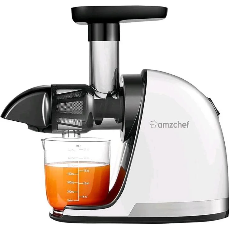 Amzchef Slow Juicer AMZCHEF 1501-WT (White), Entsafter, leiser Betrieb mit 90-110 U/min