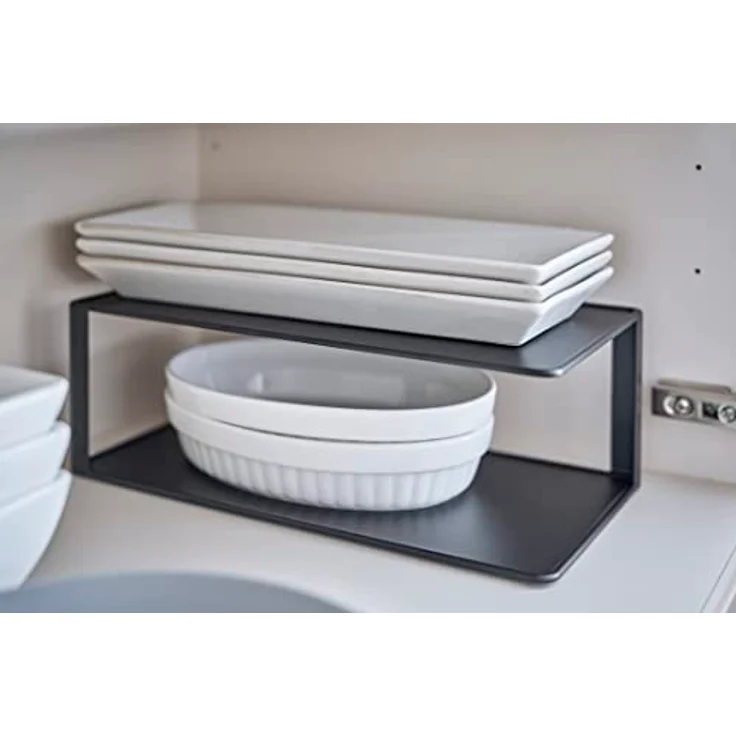 YAMAZAKI 5642 Long Dish Storage Rack, 2 Tiers, Black, Approx. W 11.8 x D 5.9 x H 3.9 inches (30 x 15 x 10 cm), Tower, Dish Rack, Dish Storage – Bild 4