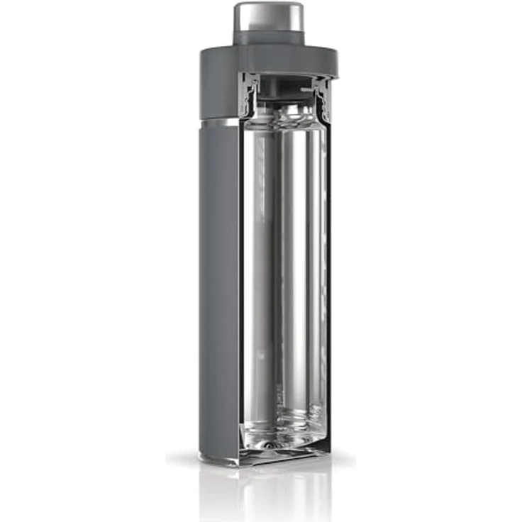 Ninja Thirsti Wasserflasche/Thermobecher to go, 700ml, Dreifach isolierter Travel Mug, Auslaufsicher, für kohlensäurehaltige, heiße & kalte Getränke, Grau – Bild 3