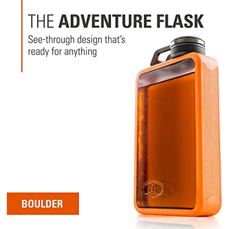 GSI Outdoors Boulder Flask Thermoskanne, 10 OZ, orange - für Outdoor-Aktivitäten und starken Durst – Bild 2