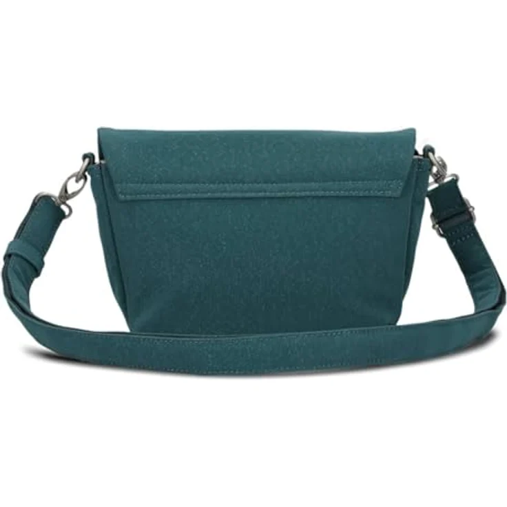 Zwei Mademoiselle.M Messenger 28 cm, praktische Handtasche aus pflegeleichtem Polyurethan mit Magnetverschluss und Reißverschlussfach, schwarz – Bild 5