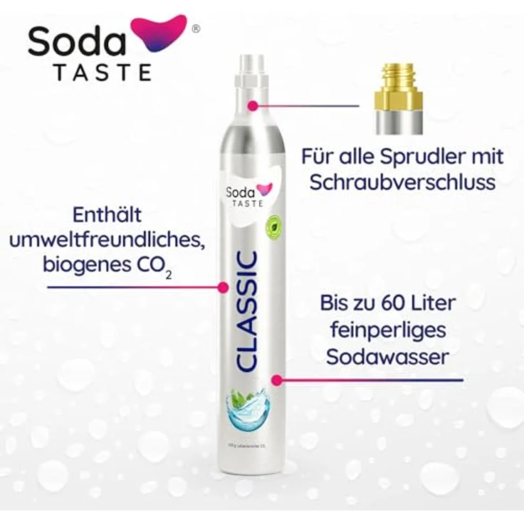 SodaTASTE Classic - CO2-Tauschzylinder für bis zu 60l gesprudeltes Wasser – Bild 2