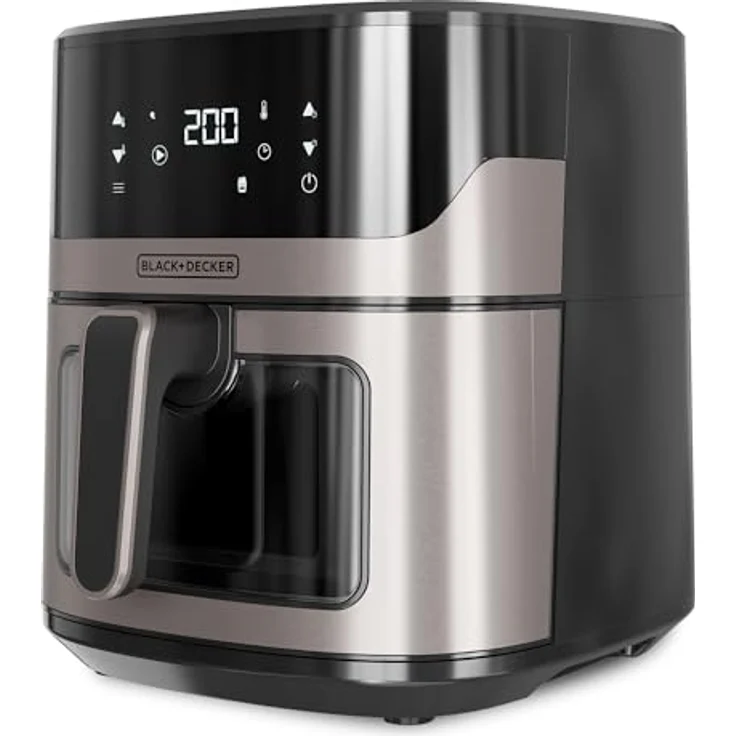 BLACK+DECKER BXAF6500E - 1600W Heißluftfritteuse, 6,5L, bis zu 1300g Pommes, transparentes Fenster im Korb, Temperatur von 80 bis 220ºC, 8 Programme – Bild 1