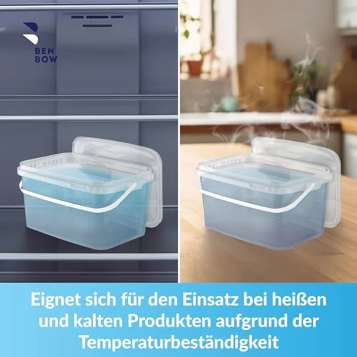 BenBow Rechteckiger Eimer mit Deckel 5L 100 Stk., Transparent BSR-, Luftdicht, Lebensmittelecht, BRC- – Bild 4