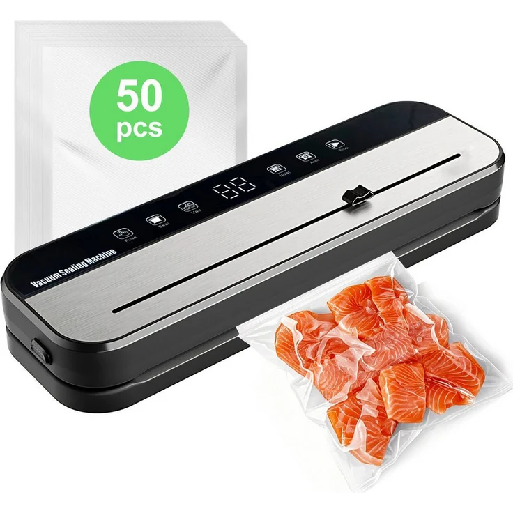Fine Life Pro Vakuumierer Vakuummaschine, 99% Vakuumrate, 30 cm Verschluss, 50 Beutel, 120W