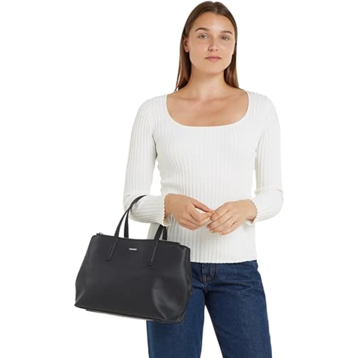 Calvin Klein Shopper CK MUST TOTE MD, Handtasche Damen Tasche Damen Henkeltasche Recycelte Materialien, Ck Black – Bild 3