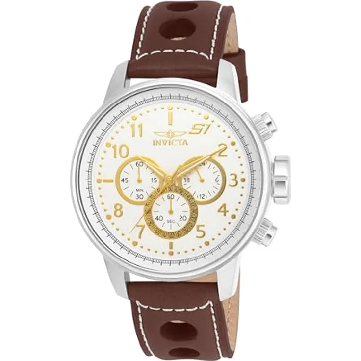 Invicta Armanduhr Herren Chronograph S1 Rally 16010, Quarzuhr, 48 mm, braun