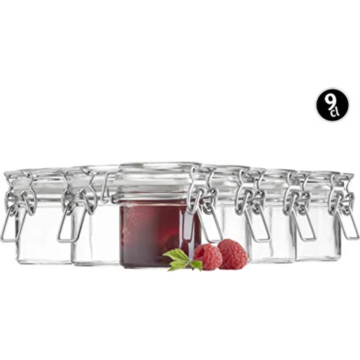 MÄSER 925337 Gothika, Einmachgläser klein, made in Germany, 6er Set à 90 ml, Vorratsgläser mit Deckel und Drahtbügel zum luftdichten Aufbewahren, Einkochen und Einlegen, Glas, transparent – Bild 7