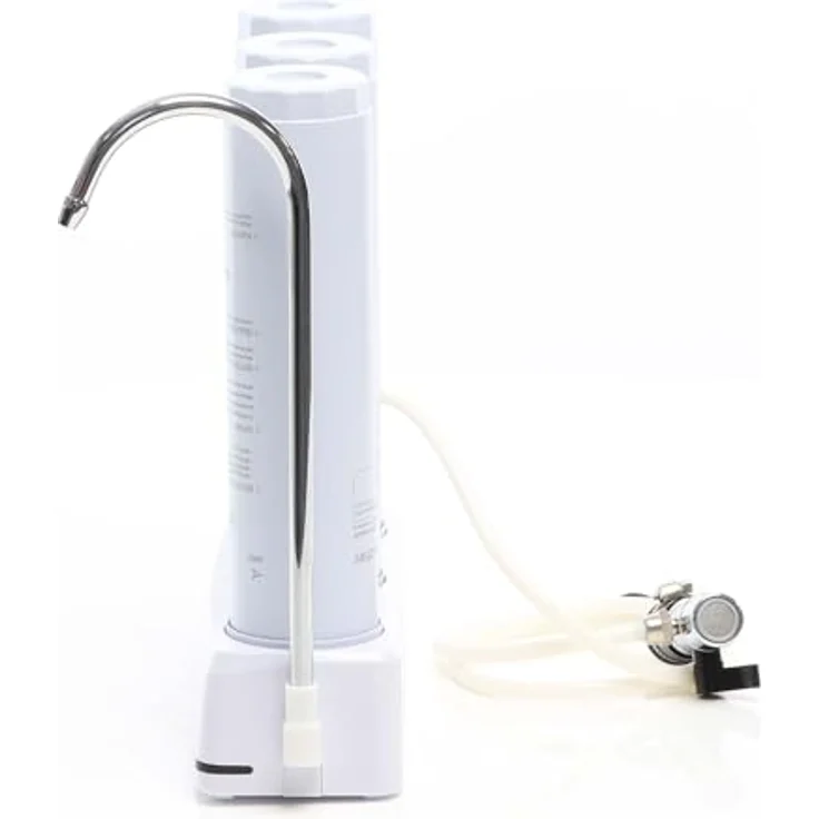Naturewater NW-3-PPGACCTO 3 Stufen Counter Top Wasserfilter, 5 µ, PP Sediment, Aktivkohle Granulat, Aktivkohle Block Filtereinsatz, mit Universaladapter, Wasserhahn, naturewater – Bild 6