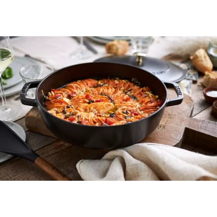 Staub Bräter mit Chistera, Induktionsgeeignet, Gusseisen, Schwarz, 24 cm, 1 Einheiten – Bild 8