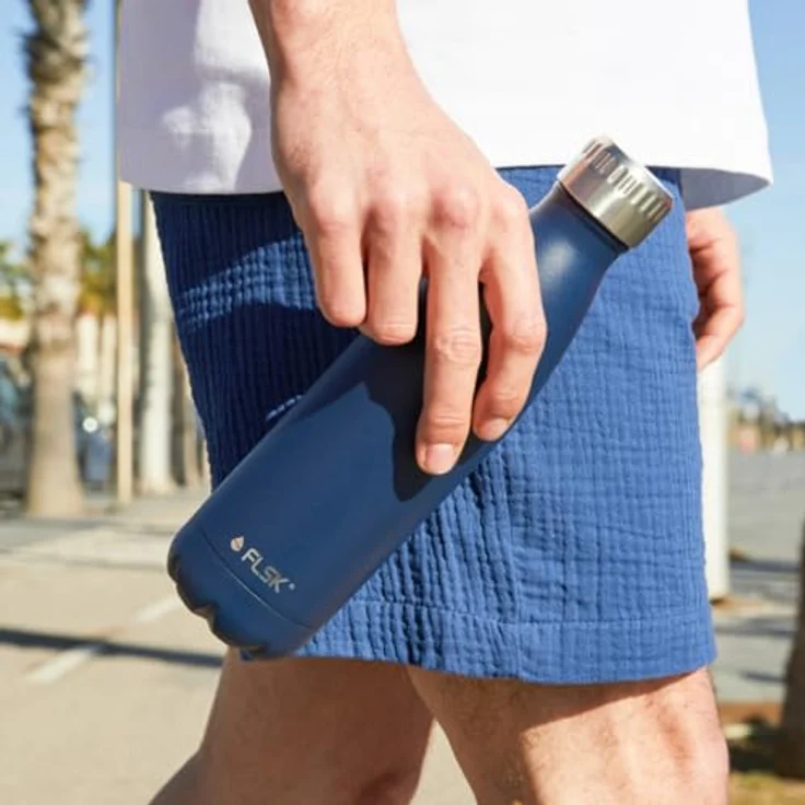 FLSK Trinkflasche I Premium Edelstahl-Thermosflasche I 24 Std. Kalt & 18 Std. Heiß (Midnight, 750 ml) – Bild 2