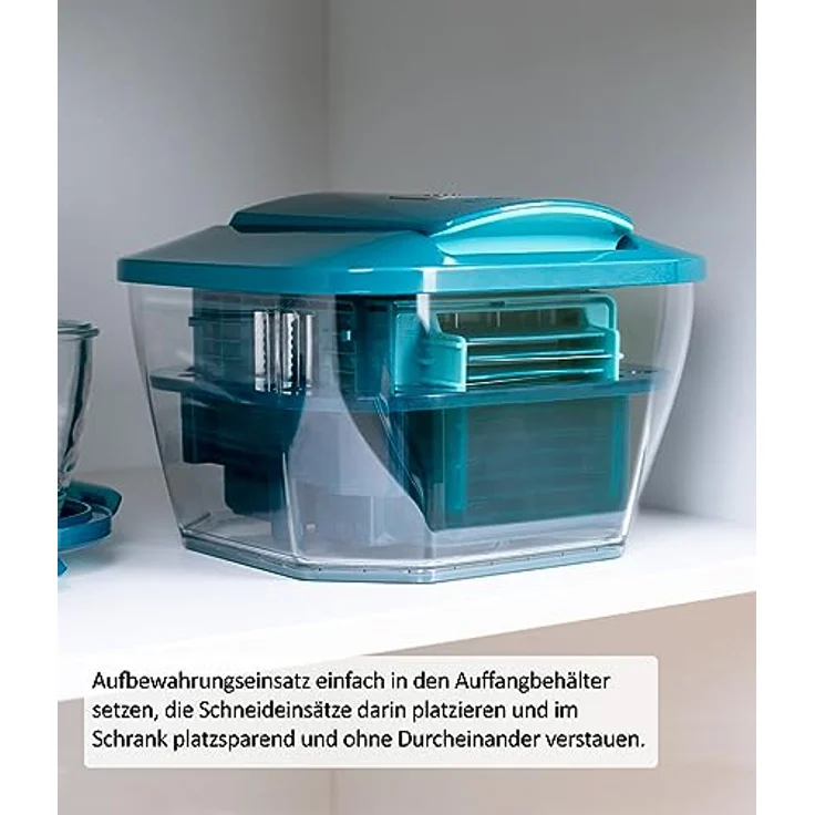Genius Nicer Dicer Chef Professional Gemüseschneider Zubehör Set 5 tlg. Gemüsehobel Aufbewahrungseinsatz, Messereinsätze, Schutz für Messereinsätze, – Bild 3