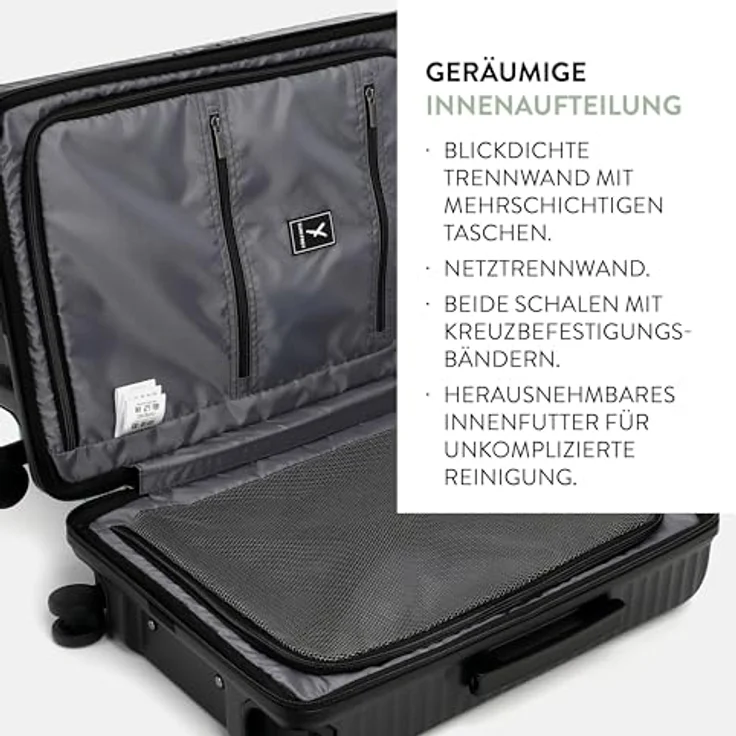 SURI FREY Trolley SFY FreyWay Paris, Handgepäck Koffer aus robustem Polycarbonat, 36 Liter, TSA Zahlenschloss, schwarz – Bild 6