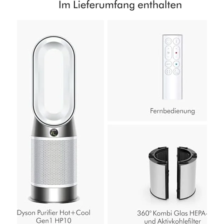 Dyson Purifier Hot + Cool HP10, Luftreiniger, Weiss, mit HEPA- und Aktivkohlefilter, Air Multiplier Technologie, 99,95% Schadstoffentfernung – Bild 4