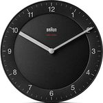 Braun Funkwanduhr Wanduhr, Kunststoff, Schwarz, normal