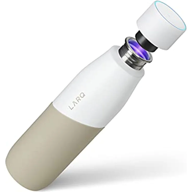 LARQ Bottle Movement – eine sich selbst reinigende leichtgewichtige,einzelbeschichtete, rostfreie, stählerne Wasserflasche (710ml, White/Dune) – Bild 1