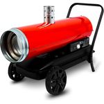 EBERTH Heizkanone 50 kW Indirekt, Heizgebläse Diesel/Öl mit Abgasrohr, Thermostat, Überhitzungsschutz, Flammensicherung, 50 L Tank, Luftdurchsatz 1400 m³/h, Dieselkanone