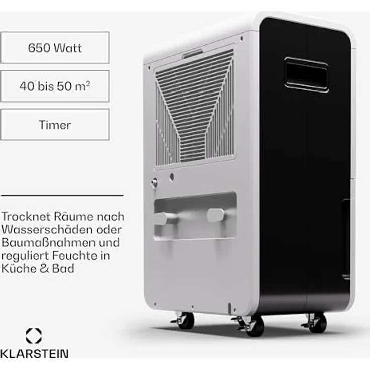Klarstein Luftentfeuchter Elektrisch bis 50m2, Smart Luftentfeuchter für Wohnung, Bad & Keller, Luft-Entfeuchter Leise, Elektrischer Dehumidifier mit WLAN IoT App, Bautrockner mit 55 L Kapazität – Bild 4