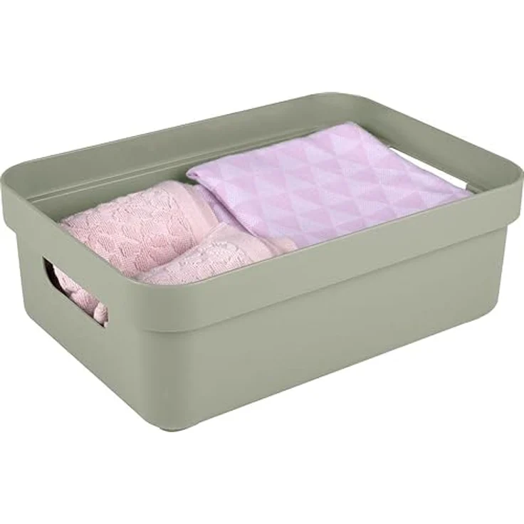 SUNWARE perfectly organised Sigma Home Aufbewahrungsbox, 9 l, Grün, stapelbar, aus recyceltem Material mit Griffen – Bild 5