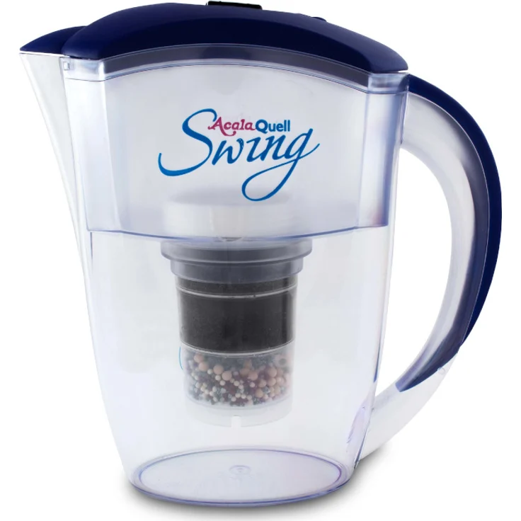 Acala AcalaQuell Swing® Wasserfilter in dunkelblau, entfernt 99% schädlicher Stoffe, inkl. 1x Filterkartusche und 1x Mikroschwamm