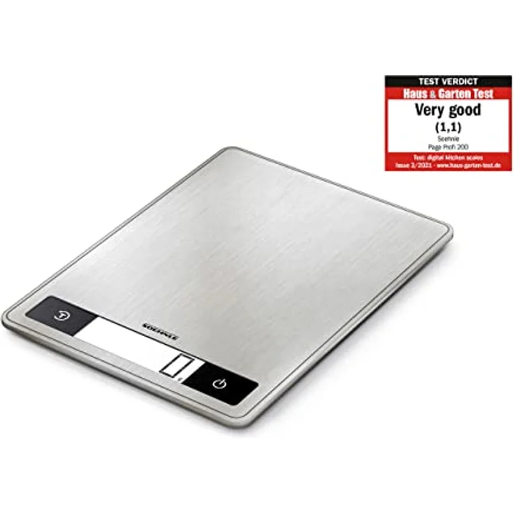 Soehnle Page Profi 200, digitale Küchenwaage, silber, Gewicht bis zu 15 kg (1-g-genau), Haushaltswaage mit patentierter Sensor-Touch-Funktion, elektronische Waage inkl. Batterien – Bild 2