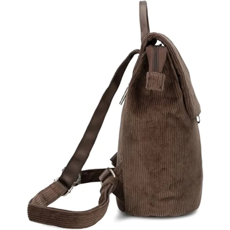 Zwei Mademoiselle.M City Rucksack, braun, 29 cm, 100% Polyurethan, praktische Größe für den Alltag – Bild 4