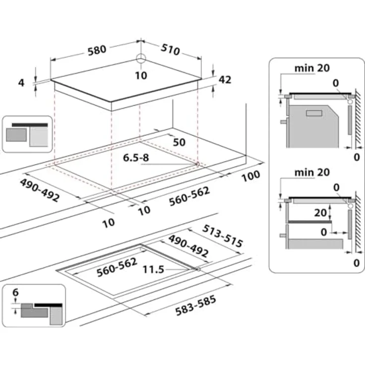 Hotpoint HR 631 C, Glaskeramik-Kochfeld mit Touch-Sensor-Steuerung, schwarz, 6200 Watt – Bild 5