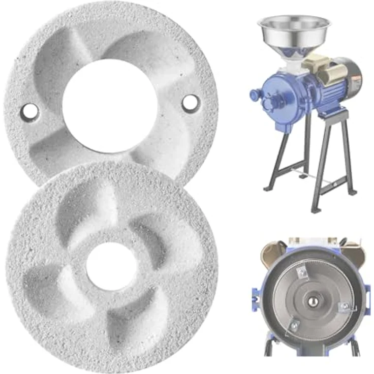 VEVOR Ersatz-Mahlscheiben 2er Set für GM-002, Marmorplatten für Trocken- und Nassmahlung, 14 x 14 cm, für Mais & Gewürze – Bild 1