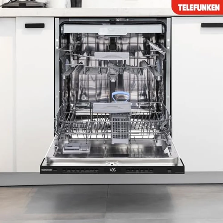 Telefunken GEV6014A Geschirrspüler 60 cm vollintegrierbar, 14 Gedecke, 9 Programme, Aquastop, energieeffizient, leise 44 dB – Bild 2
