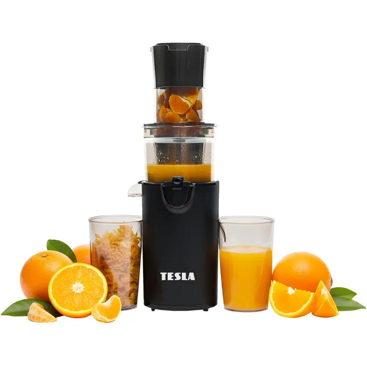 TESLA SlowJuicer SJ500 XL, Entsafter mit langsamer Pressung, Schwarz