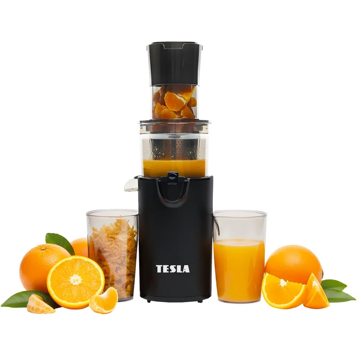 TESLA SlowJuicer SJ500 XL, Entsafter mit langsamer Pressung, Schwarz