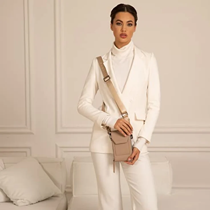 Bugatti Almata Crossover Börse, elegante Handtasche mit verstellbarem Schulterriemen, Braun – Bild 6