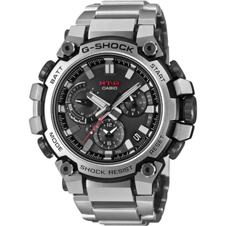 G-Shock MTG-B3000D-1AER, Edelstahl Multifunktions-Armbanduhr für Herren mit Bluetooth-Verbindung und Solarbetrieb