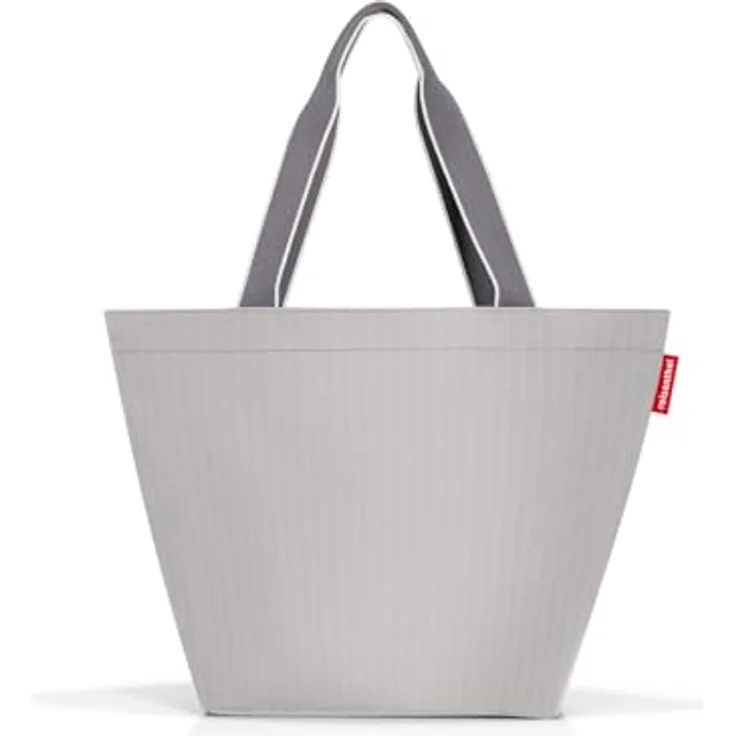 REISENTHEL® Shopper M, Einkaufstasche aus recyceltem, wasserabweisendem Polyestergewebe, herringbone grey, mit Reißverschluss und Innentasche – Bild 1